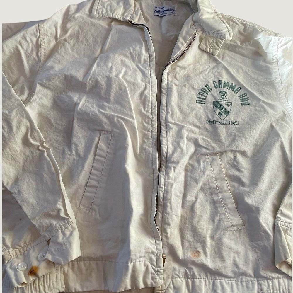 VINTAGE national college Alpha Gramma RHO lightweight jacket AS IS! 50's-70's